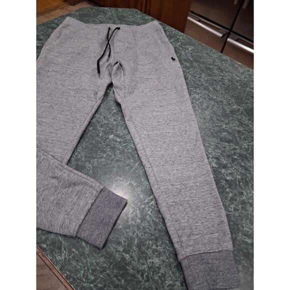 Polo Ralph Lauren Mens S Heather Gray Jogger Sweatpants Drawstring Pockets EUC - Picture 1 of 15